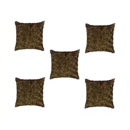 MONKDECOR Brown 5 Pieces Floral Square Cushion Covers-image-64