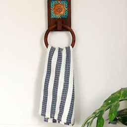 Unravel India Brown Ethnic Motifs Printed Sheesham Wood Towel Holder-image-72