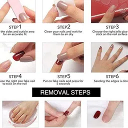 Coslifestore Set Of 24 Artificial Press On Nails With Stone Design -Nude image 4