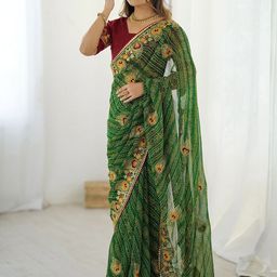 Satrani Bandhani Embroidered Bandhani Saree-picture-5