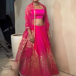 Chhaya Gandhi Design Studio Thread Work Ready to Wear Lehenga & Blouse & Dupatta-image-13