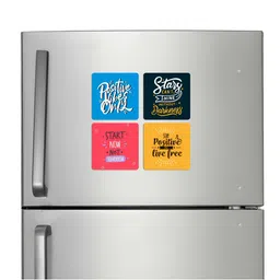 ARTBUG 4-Pcs Yellow & Black Printed Fridge Magnets-image-56