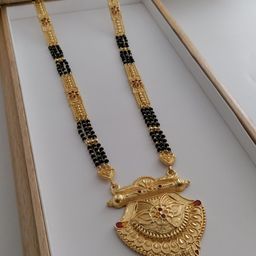 niva fashion Gold-Plated Brass Artificial Stones & Beads Mangalsutra-picture-1