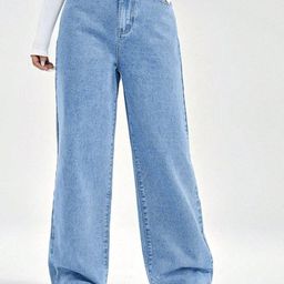 DENIM FIT Women Comfort Wide Leg High-Rise Jeans-image-91
