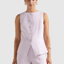 Forever New Round Neck Waistcoat-image-89