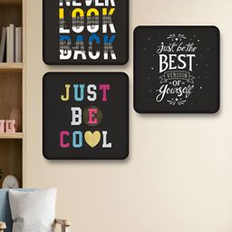 Myntra Elegant Homes Black & White 3 Pieces Motivational Quotes Wood Wall Art-image-68