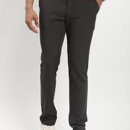 Indian Terrain Men Solid Mid-Rise Urban Tapered Fit Trousers-image-75