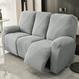 HOKIPO Grey Jacquard 3 Seater Recliner Cover With Arms-image-85