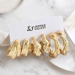 Jewels Galaxy Contemporary Half Hoop Earrings-image-76