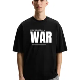 Fashnobic Men Typography Printed Round Neck Cotton Oversized T-shirt-image-30