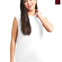 NOTWILD Women Pack Of 2 Solid Round Neck Cotton T-shirts-image-76