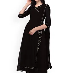 PMD Fashion Women Bandhani Regular Gotta Patti Silk Georgette Kurta With Dupatta-17