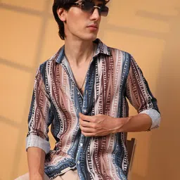 Campus Sutra Men Comfort Spread Collar Abstract Printed Casual Shirt-image-50