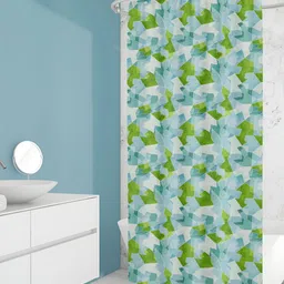 ArtzFolio Green & White Abstract Printed Waterproof Shower Curtain-15