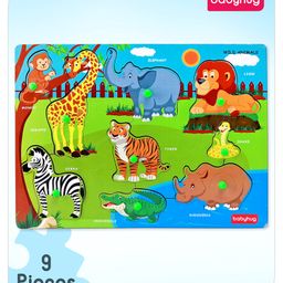 Babyhug Wooden Wild Animals Puzzle Multicolour - 9 Pieces-26
