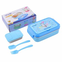 Youp Stainless Steel Insulated Blue Color Unicorn Theme Kids Lunch Box Crazy-850 ml-picture-29