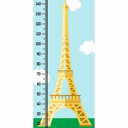 WENS Removable Height Measurement Wall Sticker Eiffel Tower Print - Yellow Green-image-60