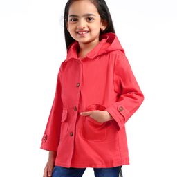 Kookie Kids Full Sleeves Solid Color Jacket - Red Pink-image-89