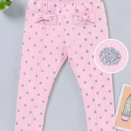 Babyoye Full Length Polka Dot Print Leggings - Pink-picture-3