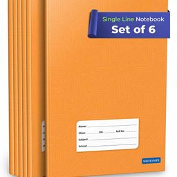 Woodsnipe Brand Single Line Long Notebook Pack of 6 - 172 Pages Each-10