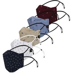 CENWELL Cotton Reusable & Washable Masks For Adults Multicolor -  Pack of 5-24