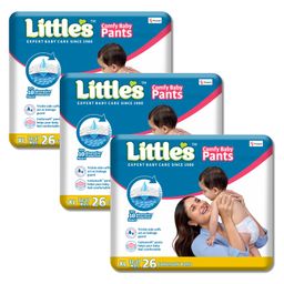 Little's Comfy Baby Standard  Pant Style Diaper Extra Large - 26 Pieces - (Pack of 3)-14