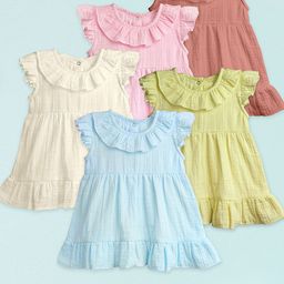 Kidbea Flutter Sleeve Linen A-Line Dress-image-20