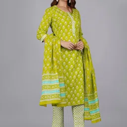 Moda Rapido Floral Printed Straight Pure Cotton Kurta With Trousers And Dupatta-picture-47