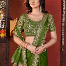 DHARMEE Sequinned Embellished Border Saree image 4