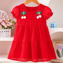 YK Girls Smocked Detail Fit and Flare Dress-image-31