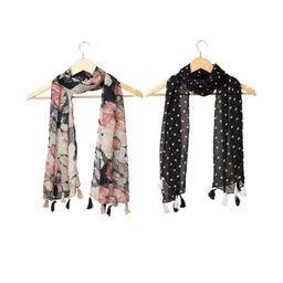 StoleVilla Multicoloured Floral Chiffon Stoles-image-48