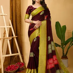 HERE&NOW Zari Silk Cotton Saree-18