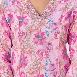 Anouk Ethnic Motifs Printed Pure Cotton Kurta with Trousers & Dupatta image 5