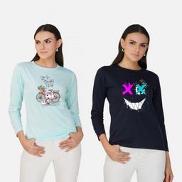 Metronaut Women 2 Printed Bio Finish Applique T-shirt-picture-35