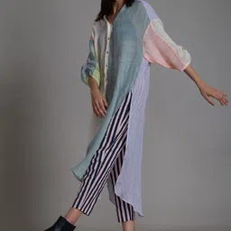 MATI Women Striped Comfort High-Rise Trousers-image-36