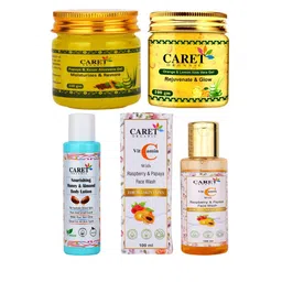 CARET ORGANIC Aloevera Gel & Orange Gel- 100 g Each & Face Wash- 100 ml & Lotion- 100 ml-30