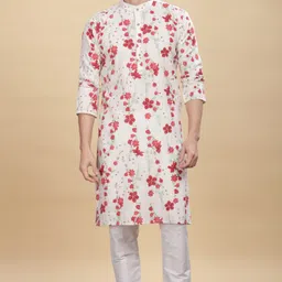 Anouk Floral Printed Mandarin Collar Straight Kurta-image-45
