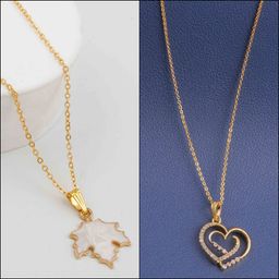 Boghra Sales Set Of 2 Gold-Plated Alloy Cubic Zirconia Necklace-12