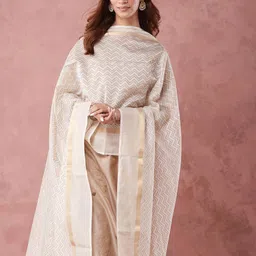 Fabindia Zig Zag Printed Dupatta With Zari image 3