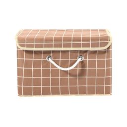 Aura Brown & White Multipurpose Medium Storage Box With Lid & Handle image 4