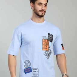 BE POSITIVE Typography Printed Round Neck Drop Shoulder Pure Cotton T-shirt-image-33