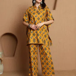 BANDIA Women Ethnic Motifs Printed Pure Cotton Kaftan With Trouser-picture-52