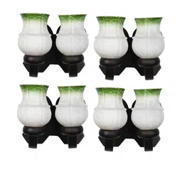 Somil Premium Designer Glass Wall / Night Lamp Elegant & Stylish Dcor Accent for Modern Interiors, color- Green, White, Size, 28.5 X 23.5 X 28.5 CM-image-61