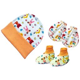 Brandonn New Cap Mittens & Booties Set Multi Print Orange Green  -  Diameter 12 cm image 2