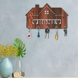 OLIVE TREEBrown 5 Hooks Wooden Key Holder-image-60