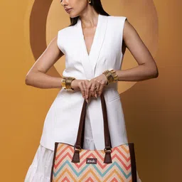 ZOUK Printed Structured Tote Bag-image-59