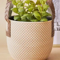 Home Centre Gloria Earthy Beige & Brown Textured Floor Planter-image-69