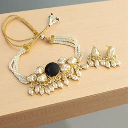 TISHUL JEWELS Gold-Plated Crystals Studded Jewellery Set-image-41