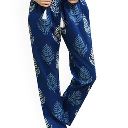 evolove Women Printed Pure Cotton Mid Rise Lounge Pant-image-72