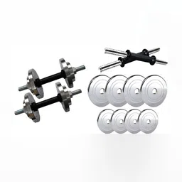 HackerX 10-Pcs Premium Quality Steel Chrome Plates Adjustable Dumbbell-51